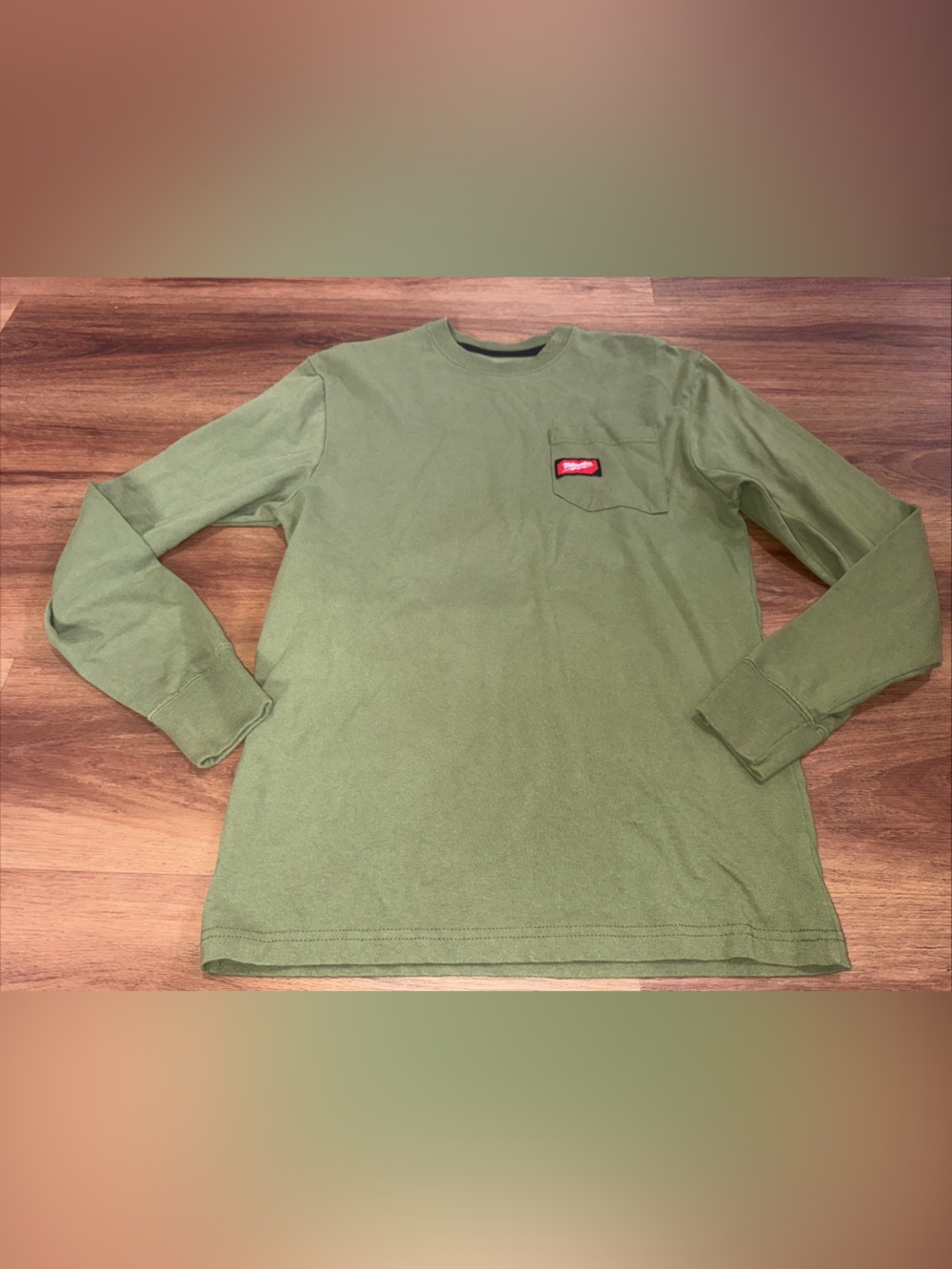 Milwaukee Gridiron Pocket Long Sleeve Shirt Sz Small Green
